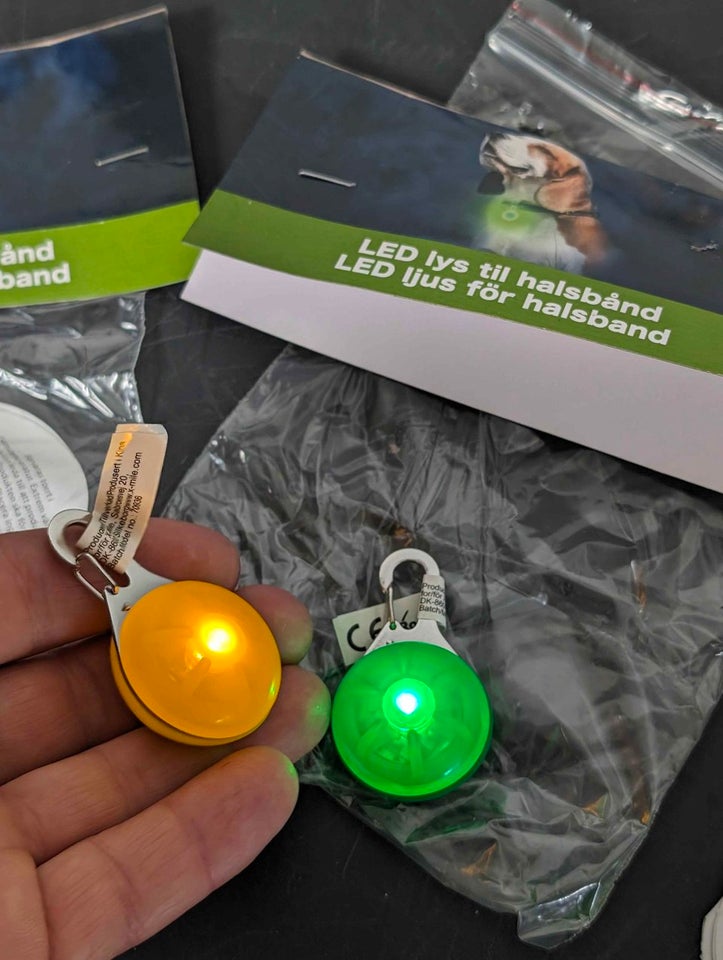 Andet, Clip-On LED Lys til Hundehalsbånd 2-PAK