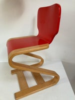 Stol, Vintage barnestol / solid børnestol træ og rød