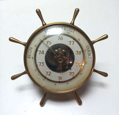 Barometer, Vintage, Maritimt Barometer i messing 16 cm 350 gram.