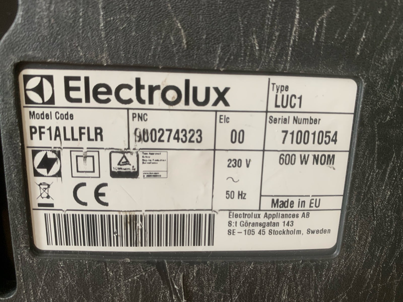 Støvsuger Electrolux PowerForce, 600 watt