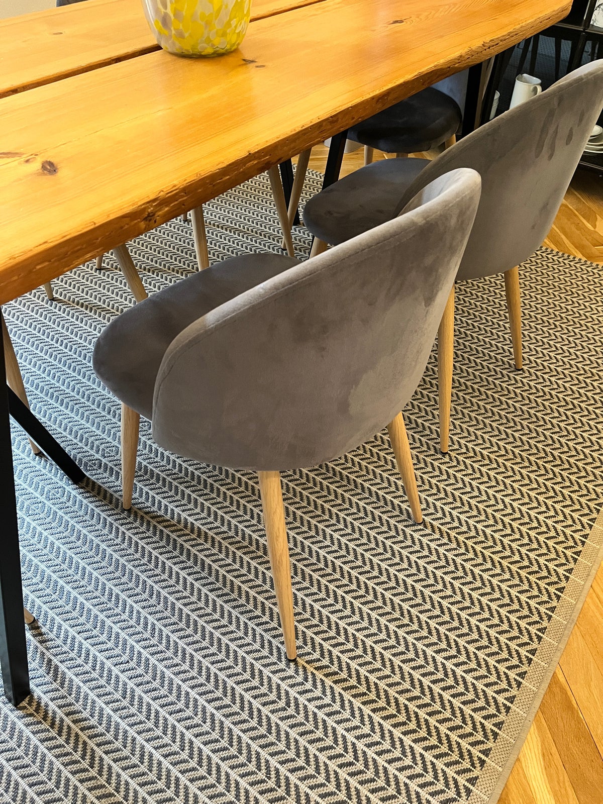 Spisebordsstol, Velour/Metal