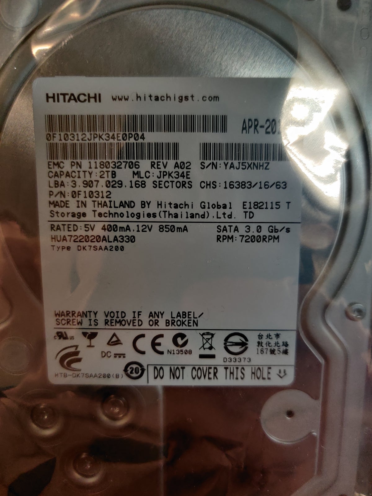 Hitachi, 2000 GB, Rimelig