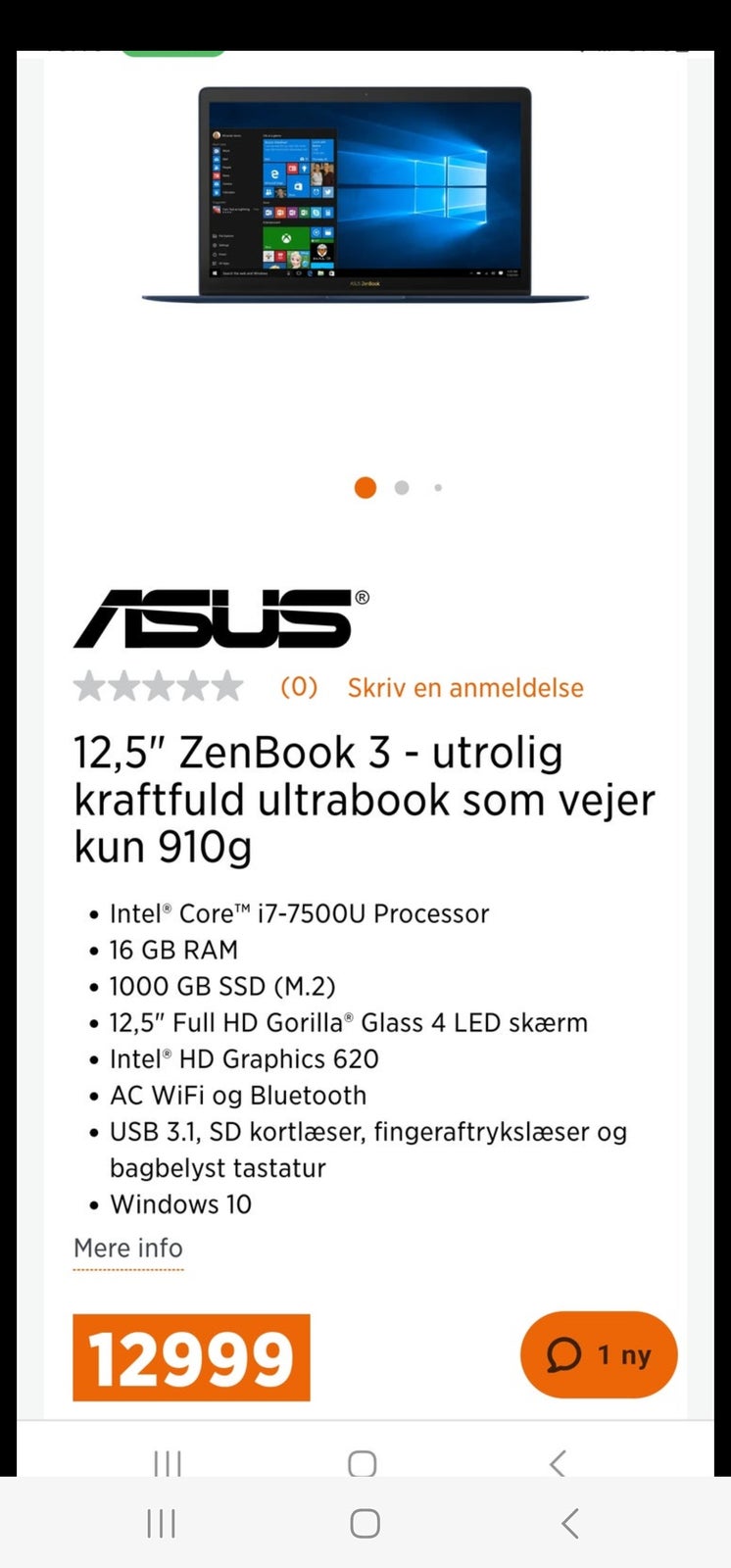Asus ZENBOOK 3 UX390UA, Intel® Core™ i7-7500U Processor