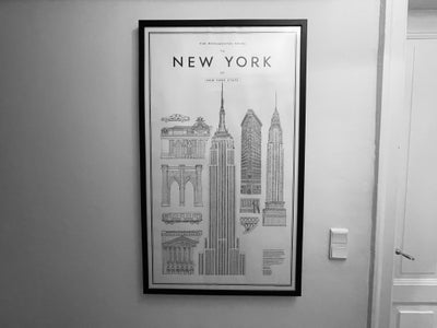 Plakat, David Ehrenstråle, motiv: The Monumental guide of New York State, b: 58 h: 100, POSTER, "The