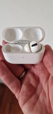 trådløse hovedtelefoner, Apple, Airpods pro, God, 1. Gen. Case og højre headsæt. Venstre headsæt kan