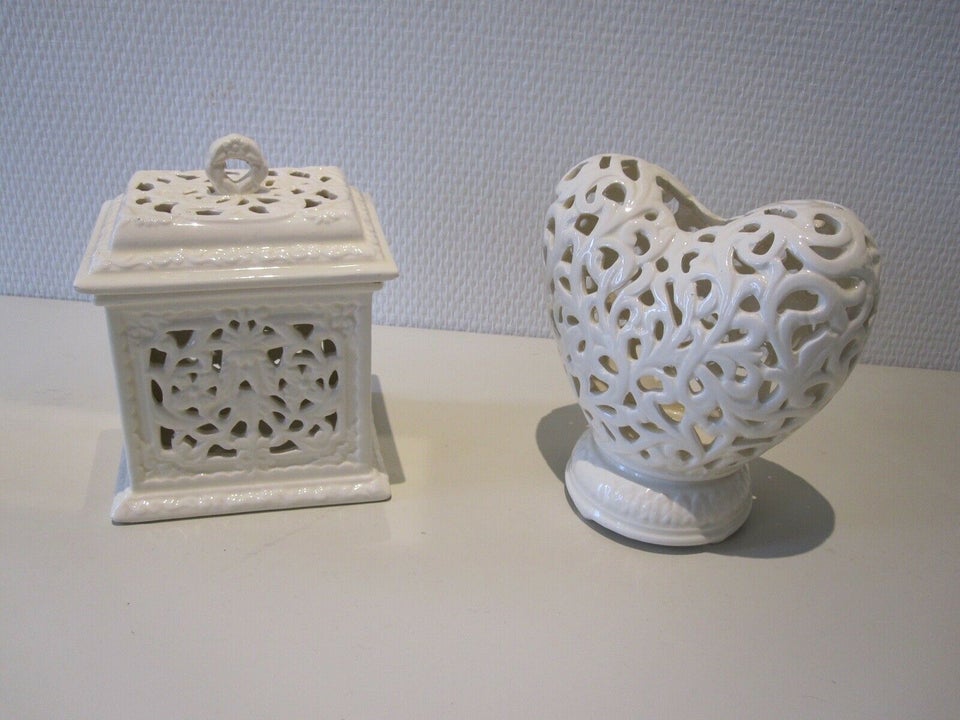 Porcelæn, Lysestage og krukke, Villa Collection