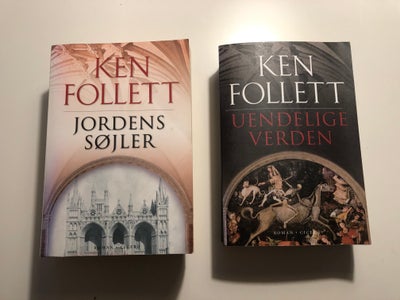 Jordens søjler og Uendelige verden, Ken Follet, genre: drama, Velholdte bøger. Læst en gang. Fejler 