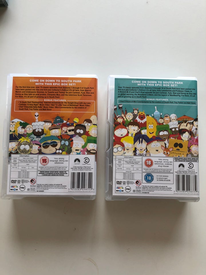 South Park seasons 1-5 & 6-10, instruktør 30 DVDer i Big box ,