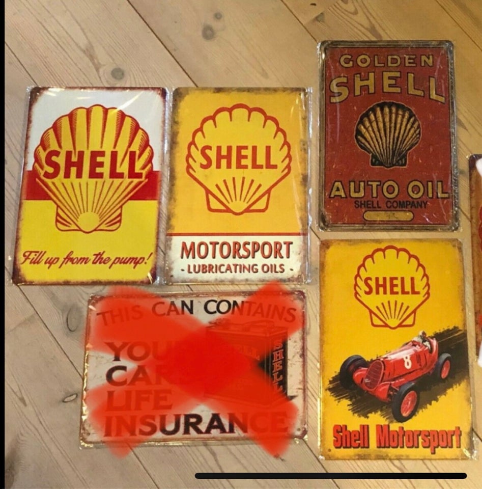 Skilte, Metalskilte med Shell