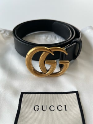 Bælte, Bælte, Gucci, str. 75 cm,  Sort,  Læder,  Ubrugt, Gucci Marmont bælte. 
Det klassiske Gucci G