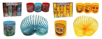 Andet legetøj, Slinky, forskellige farver og motiver, Ubrugte/Nye, Den sjove Spiralen der kan gå ned