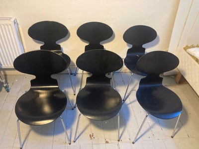 Arne Jacobsen, Myren, Stol, 6 stole. Alle rygge er gode, men to af dem har en ridse. 
Sælges samlet