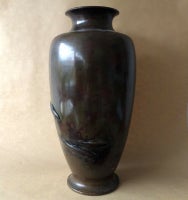 Japansk vase, Bronze, 100 år gl.