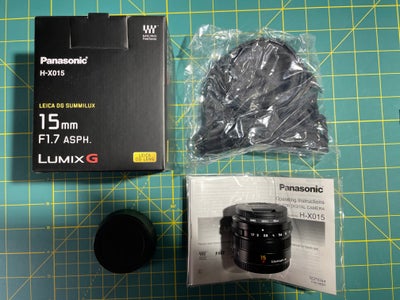 Prime LUMIX G 15mm F/1.7 ASPH, Panasonic, Leica DG Summilux  15mm F/1.7 ASPH, Perfekt, Sælger dette 