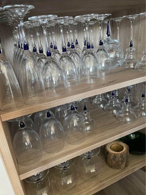 Glas, vinglas, saphir krysrtal glas, Rigtig flot glas serie saphir krystal glas  2 stk med låg  18 d