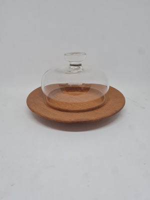 Glas, Osteklokke, Kay bojesen, Fin gammel osteklokke af kay bojesen i teaktræ og klar glas. Ø16cm

M