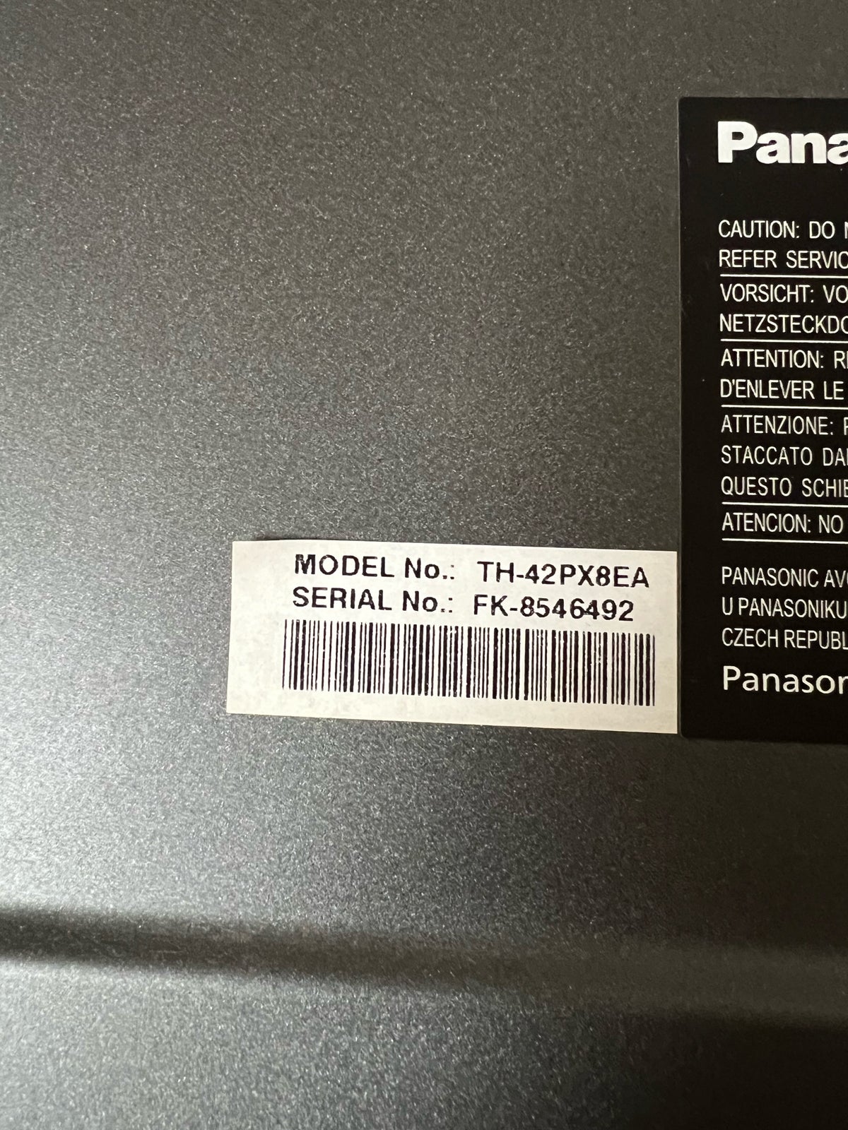 Plasma, Panasonic, TH-42PX8EA
