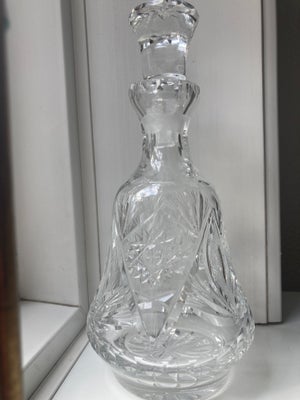 Glas, Krystal karaffel, 23 cm med prop  hel og god stand   + porto