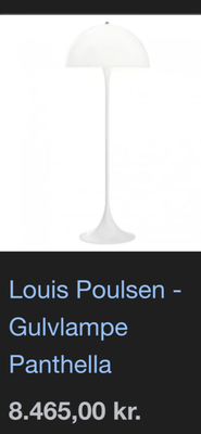 Gulvlampe, Louis Poulsen, Louis Poulsen, Panthella gulvlampe. Pris sat ned da der er en lille rids p