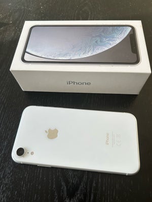 iPhone XR, 64 GB, hvid, God, iPhone XR, 64gb, i meget flot stand, haft cover på altid. Medfølger med