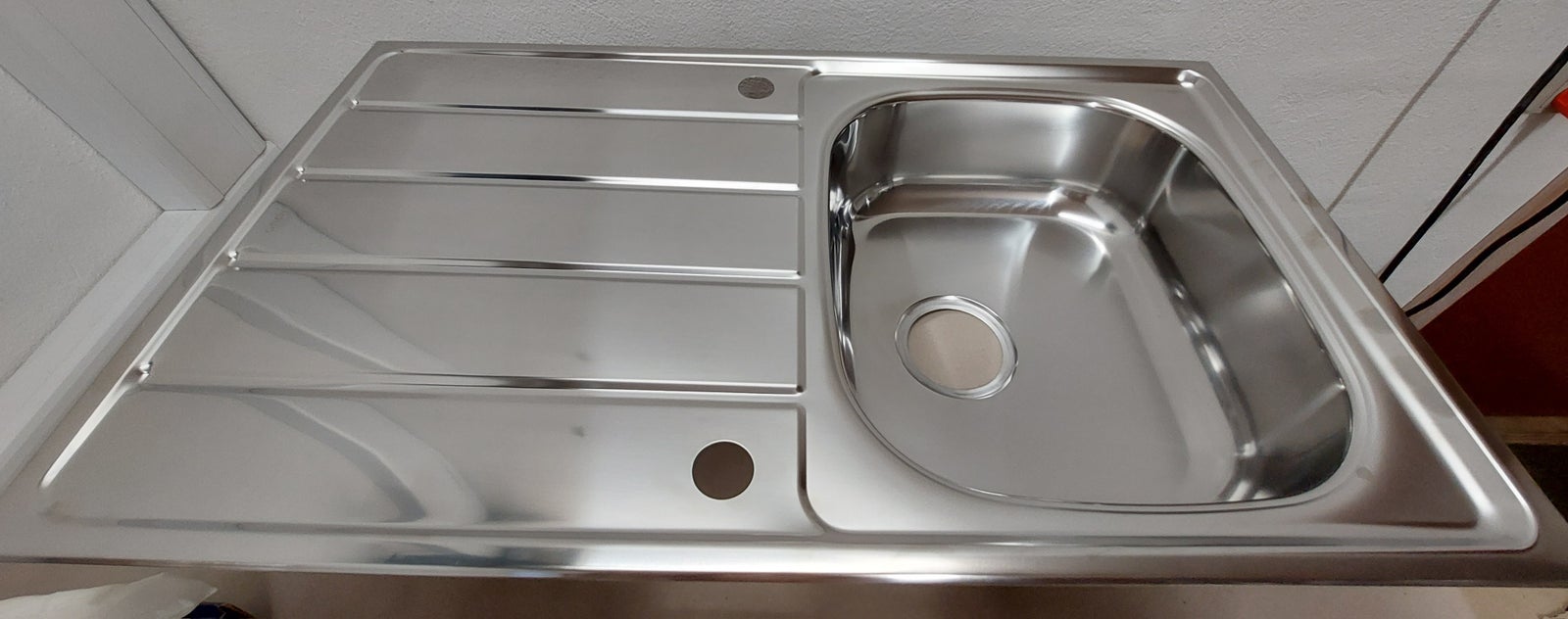vandhane /Køkkenvask med bakke, Grohe K500, Rustfri stål