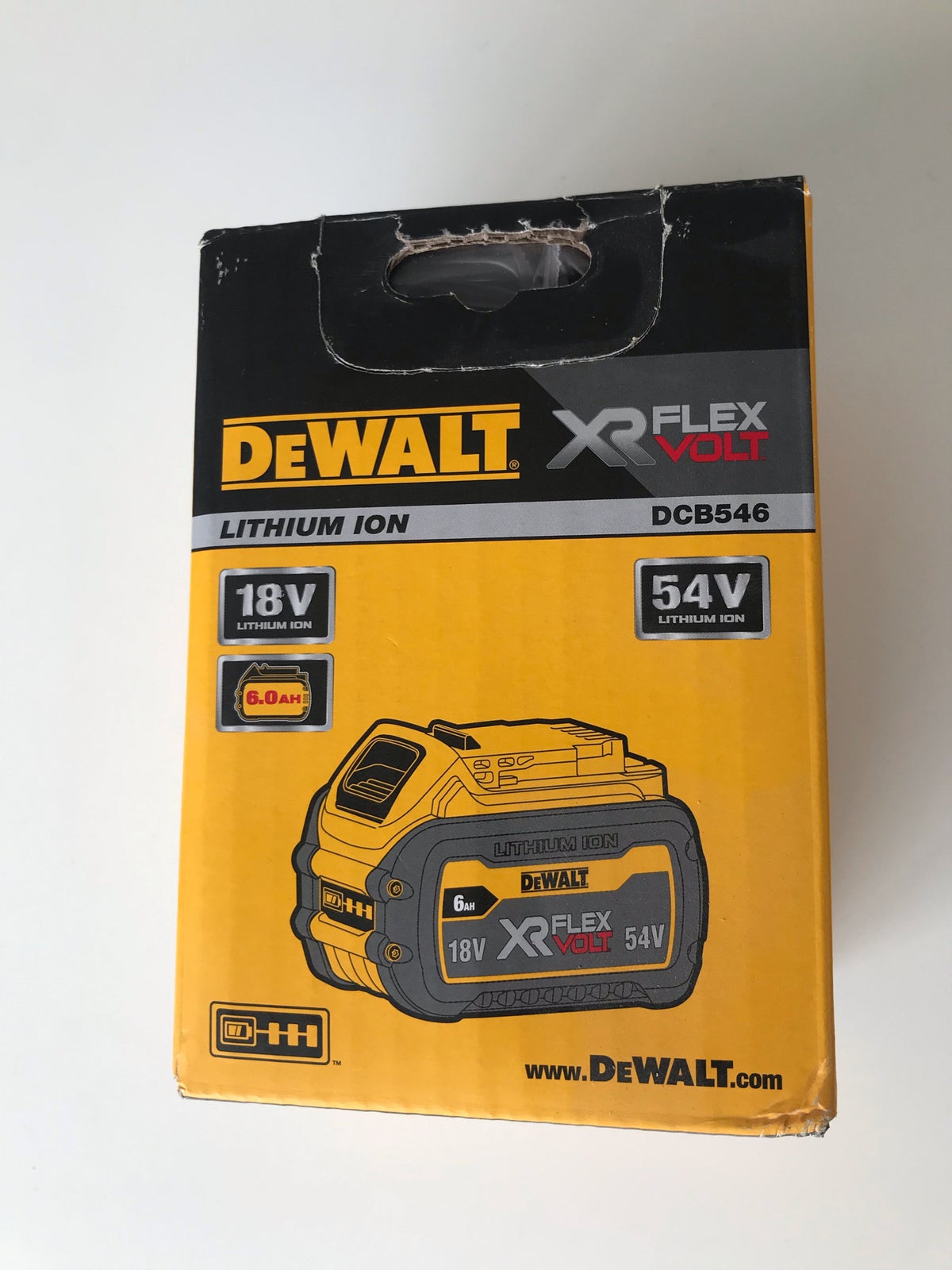 Batteri, Dewalt 6ah 18-54V Flexvolt