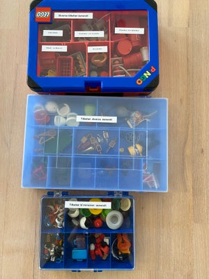 Playmobil, Tilbehør til playmobil, Retro playmobil, 3 kasser med tilbehør (kasser medfølger):
Lego k