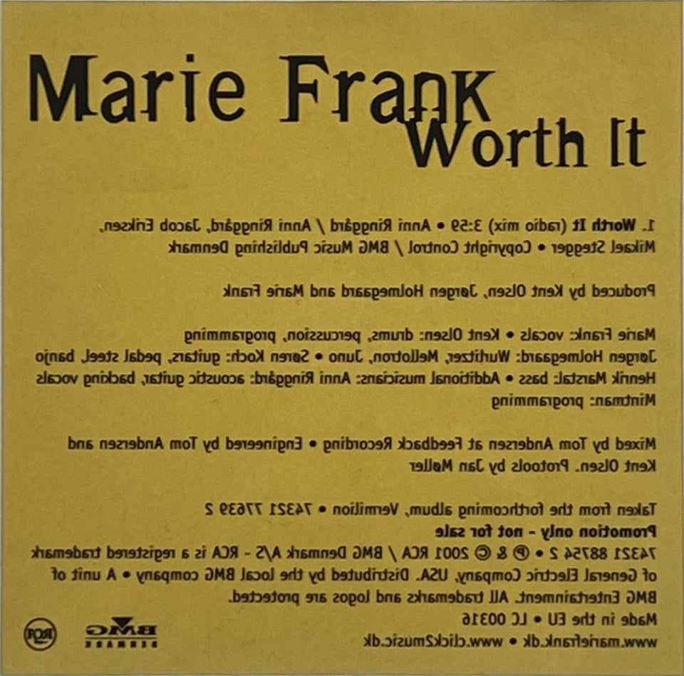 Marie Frank: Worth It, pop