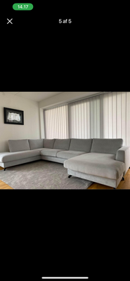 Chaiselong, 6 pers. , Alicante fra Sit ‘n’ Sleep, Sælger denne rigtig flot lysgrå sofa, som er i rig