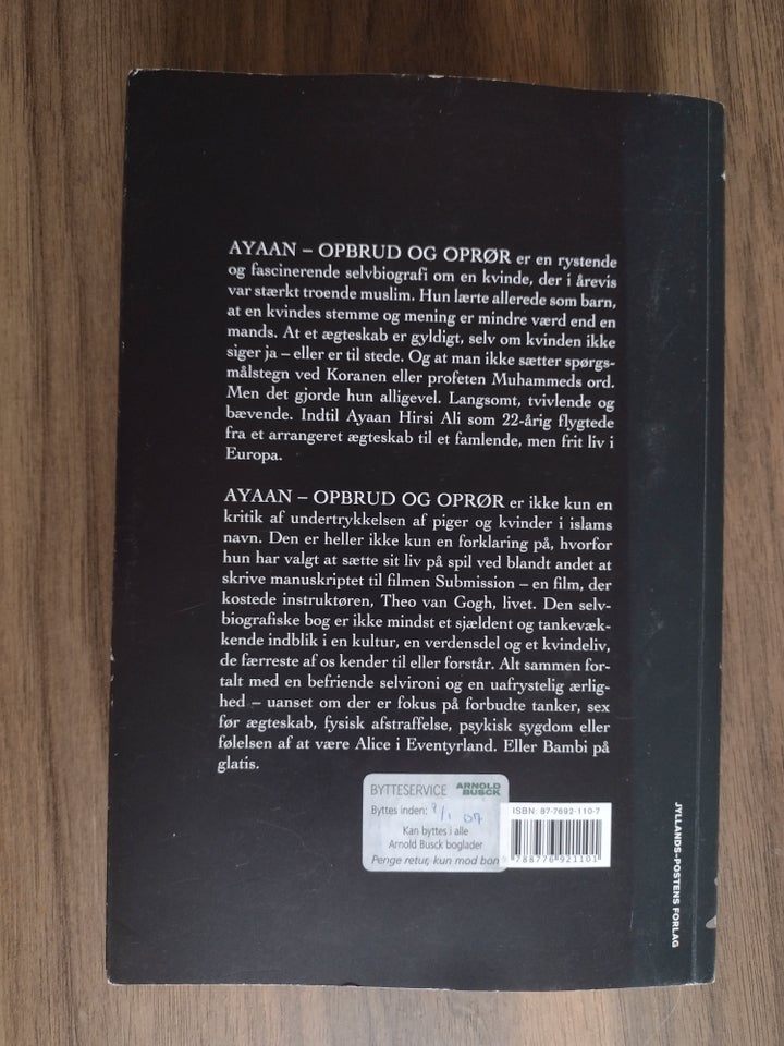 Ayaan. Opbrud og oprør , Ayaan Hirsi Ali