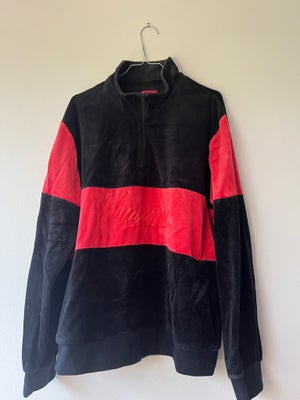 Sweatshirt, Supreme, str. XL,  Sort og rød,  Velour,  God men brugt, Sælger denne fede sorte og røde