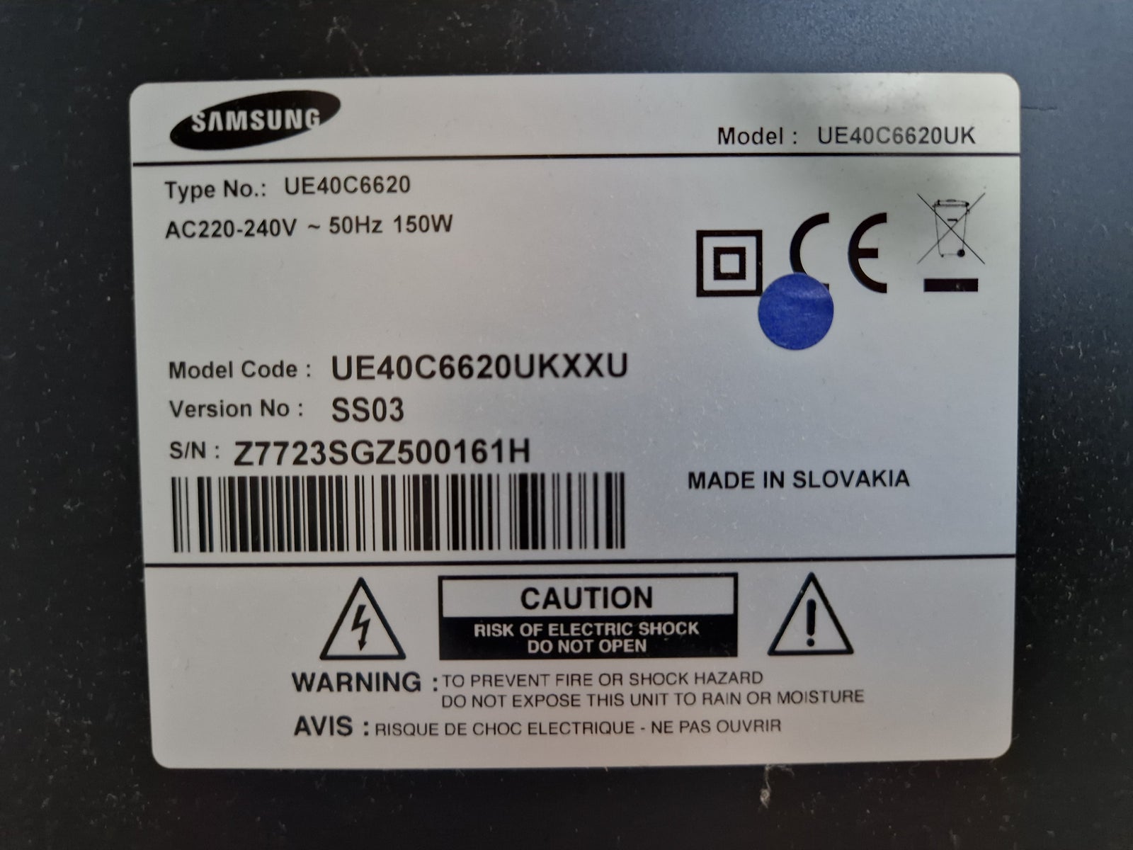 LCD, Samsung, UE40C6620