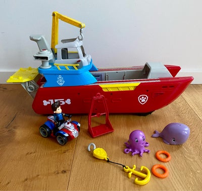 Blandet legetøj, Paw Patrol skib, Paw Patrol, Fint skib med alt originalt tilbehør ( som på billede)
