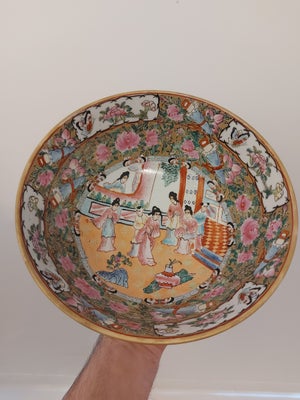 Keramik, Kinesisk skål håndmalet, Håndmalet kinesisk skål i keramik, god stand uden skader, diameter