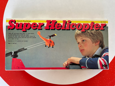 Helikopter, Epoch Playthings, 1979 Epoch Playthings Super Helicopter fra Japan.
I god funktionel sta