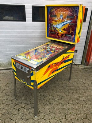 Bally, flippermaskine, God, Flippermaskine / Pinball
Af mærket: Bally Supersonic fra 1979
Maskinen v