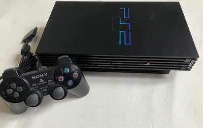Playstation 2, SCPH-39004, God, PS2 konsol med controller, hukommelses-kort, strøm og billede-kabler