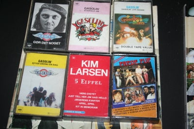 Bånd, Kim Larsen / Gasolin', Rock, Kim Larsen / Gasolin' lot : 6 kassettebånd , 1 nodehæfte plus 2 b
