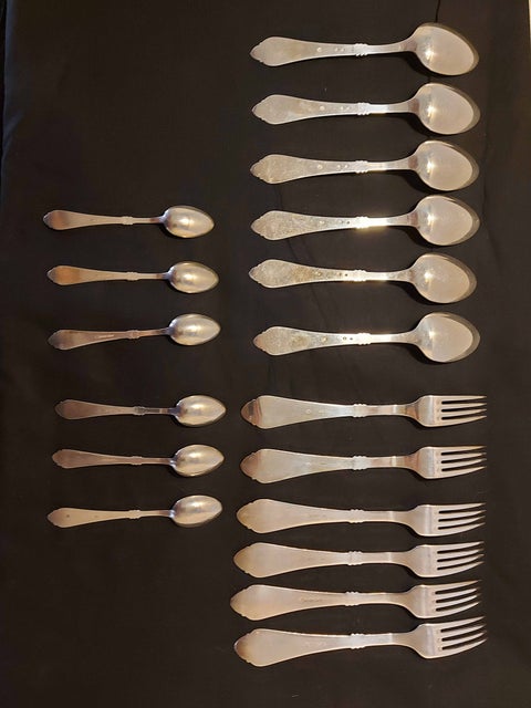 Sølvtøj, bestiksæt, Freja – dele til bestiksæt

6 gafler –…