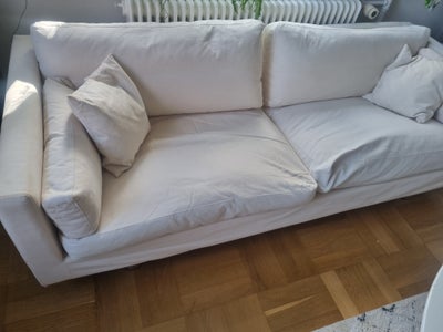Erik Jørgensen, Ej 220, Sofa, Råhvid sofa i god stand med cromstel. L: 212, B 86. Siddehøjde 40 cm.
