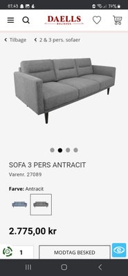 Sofa, Sælger denne sofa. Købt til 4000 kr i August 2023. Kvittering haves. Kan se den er faldet i pr