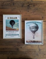 Tryk, Luftballoner, motiv: Vintage illustrationer
