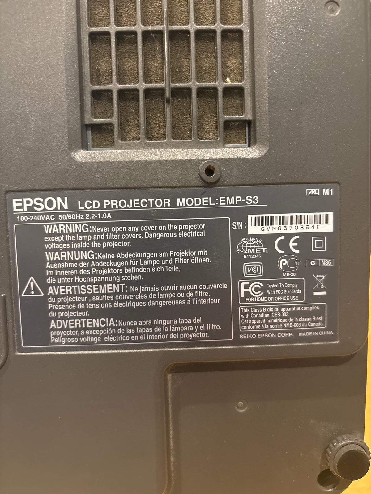 Projektor, Epson, Emp s3