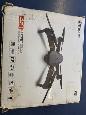 Drone, E58 Pocket Drone, Drone med indbygget kamera, holder til mobil tlf. 
Ubrugt fejlkøb.