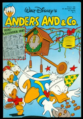 Anders And nr. 1 1987 NM med indlæg, Tegneserie, Ikke rust på clips eller skrevet på/i blad
ved køb 