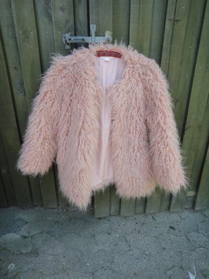 Jakke, str. 42, H & M,  Pink,  Acryl/Polyester,  Næsten som ny, Fin pelslignende jakke.