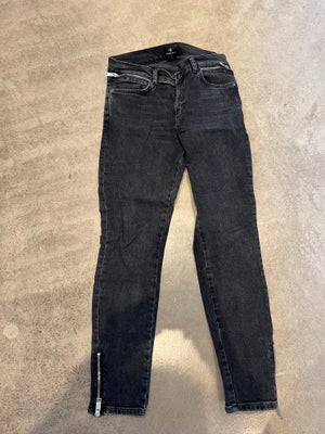 Jeans, Anine Bing, str. 28,  mørkegrå,  denim,  Næsten som ny, Eksklusiv jeans med lynlås nederst og