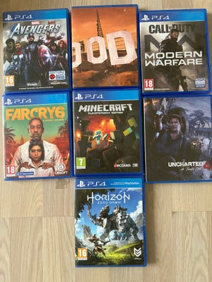 Playstation 4, Standard, God, Sælger min Playstation da den bare samler støv der med følger 7 spil o