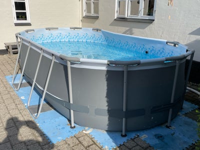 Bestway badebassin / pool, Bestway Power Steel Oval pool (427x250x100cm) med stige, kraftig sandfilt