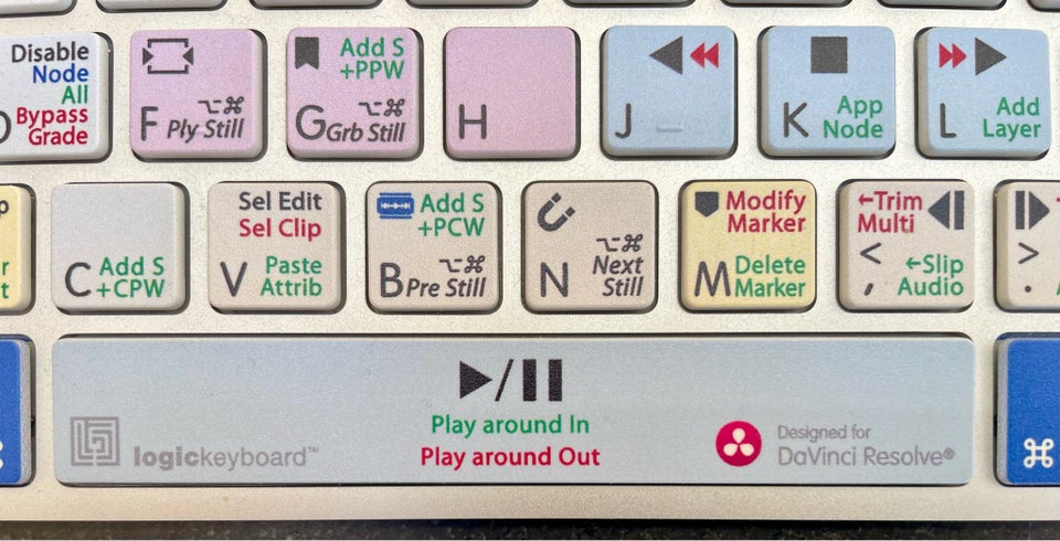 Tastatur, Logikeyboard, DaVinci Resolve til MAC